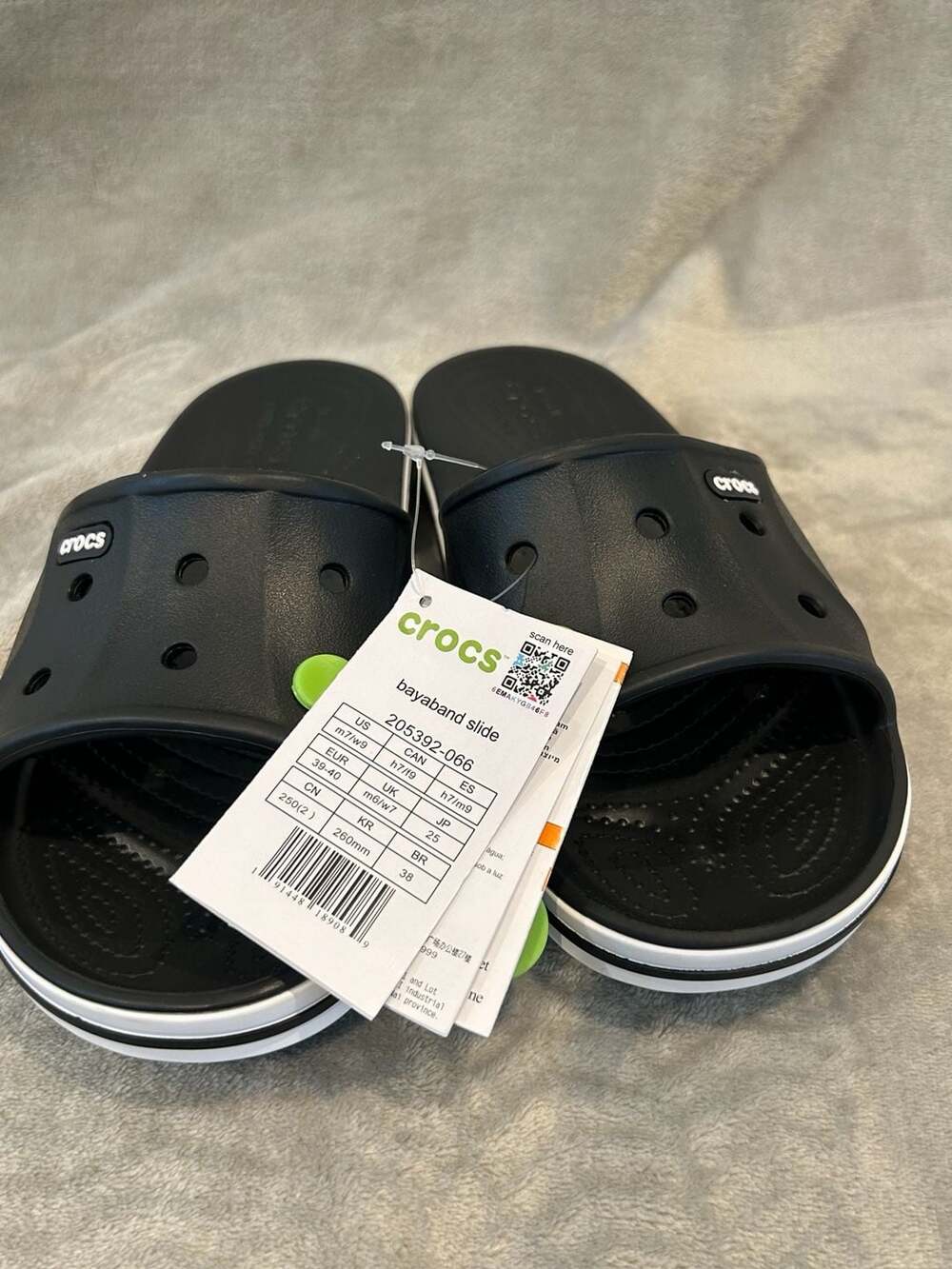 Crocs Bayaband Slide Sandals Black White Size M7/W9